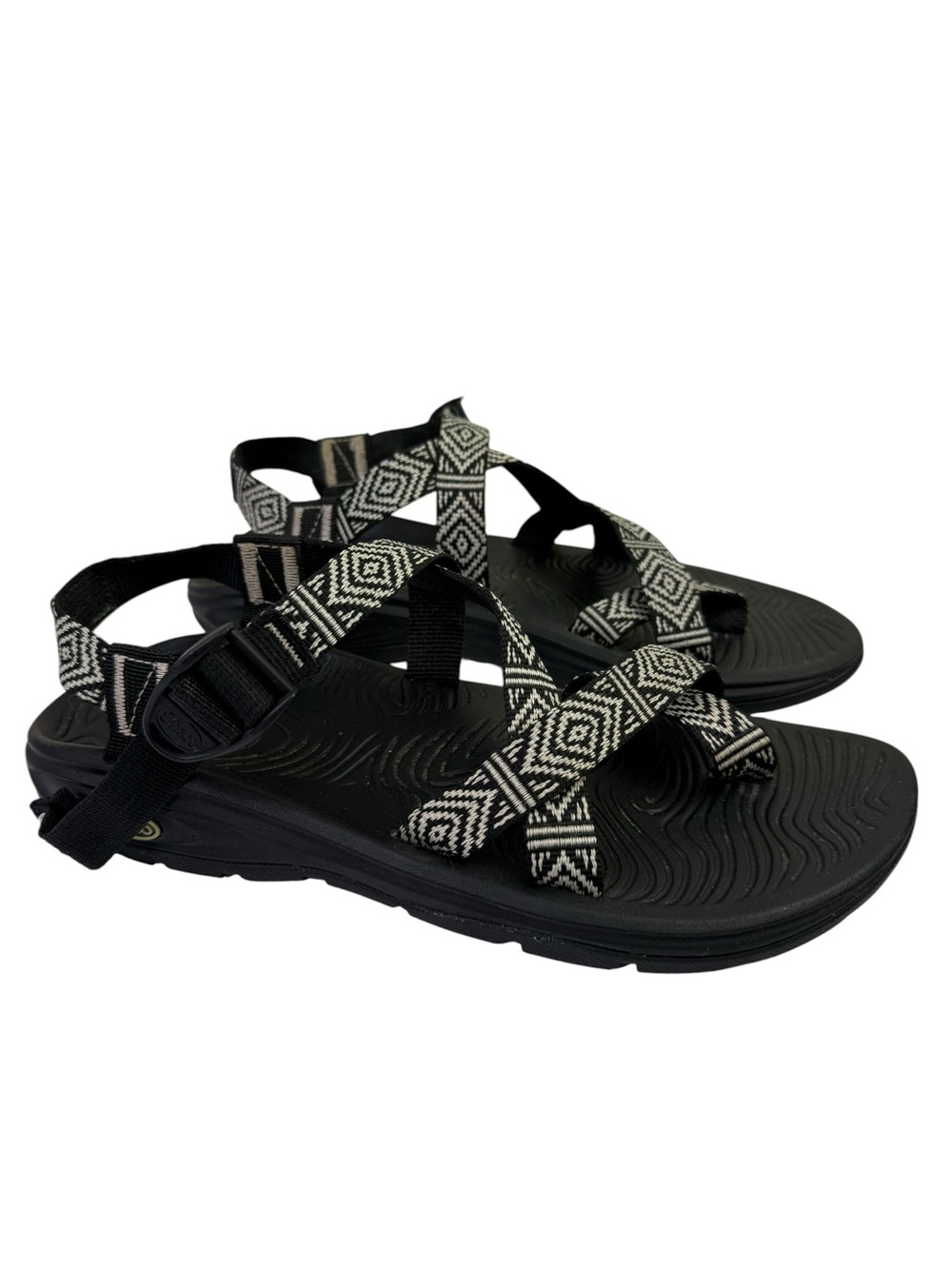 Chaco Sandals Black Geo Tribal Straps Adjustable Women’s Size 10